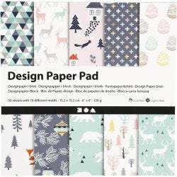 Design papierblok, vel 15,2x15,2 cm, 120 gr, lichtgroen, roze, wit, 50 vel/ 1 doos
