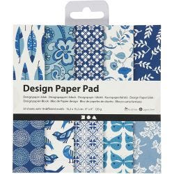 Design papierblok, vel 15,2x15,2 cm, 120 gr, blauw, 50 vel/ 1 doos