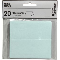 Naamkaarten, afm 9x4 cm, 220 gr, lichtblauw, 20 stuk/ 1 doos
