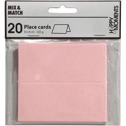 Naamkaarten, afm 9x4 cm, 220 gr, lichtrood, 20 stuk/ 1 doos