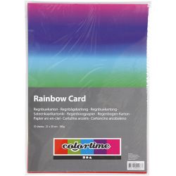 Regenboogpapier, A4, vel 210x297 mm, 180 gr, 10 vel/ 1 doos