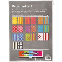 Bedrukt Karton, A4, vel 210x297 mm, 250 gr, diverse kleuren, 20 div vellen/ 1 doos