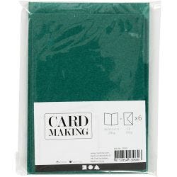 Kaarten en enveloppen, afmeting kaart 10,5x15 cm, afmeting envelop 11,5x16,5 cm, 110+230 gr, donkergroen, 6 set/ 1 doos