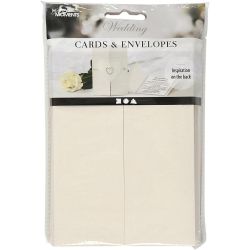 Parelmoer kaart & envelop, afmeting kaart 10,5x15 cm, afmeting envelop 11,5x16,5 cm, 230+120 gr, off-white, 10 set/ 1 doos