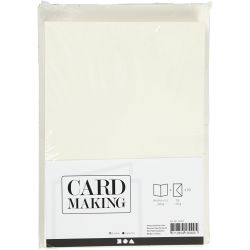 Kaarten en enveloppen, afmeting kaart 10,5x15 cm, afmeting envelop 11,5x16,5 cm, 110+220 gr, off-white, 50 set/ 1 doos