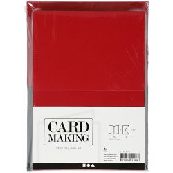 Kaarten en enveloppen, afmeting kaart 10,5x15 cm, afmeting envelop 11,5x16,5 cm, 110+230 gr, groen, rood, 50 set/ 1 doos