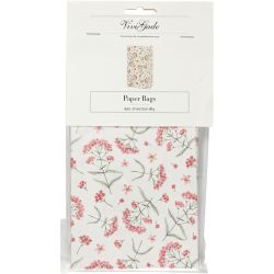 Papieren zakken, bloemen, H: 21 cm, afm 6x12 cm, 80 gr, 8 stuk/ 1 doos