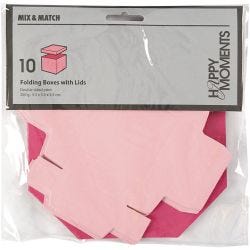 Vouwdoos, afm 5,5x5,5 cm, 250 gr, roze, 10 stuk/ 1 doos