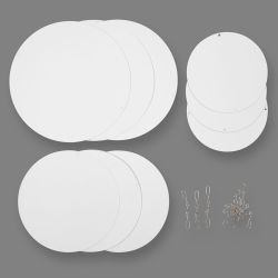 Mobielen blanco, d 12+15+18 cm, 300 gr, 4 set/ 1 doos