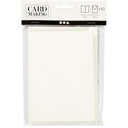 Kaarten & Enveloppen, afmeting kaart 10,5x15 cm, afmeting envelop 11,5x16,5 cm, off-white, 10 set/ 1 doos