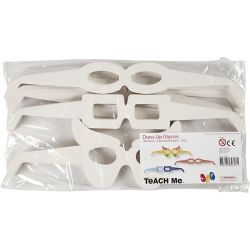 Brillen, H: 4,5-10 cm, L: 32 cm, wit, 160 stuk/ 1 doos