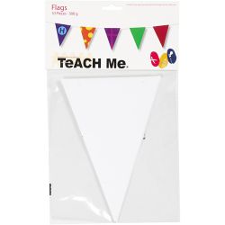 Vlaggen, H: 20 cm, B: 14,5 cm, 300 gr, wit, 10 stuk/ 1 doos