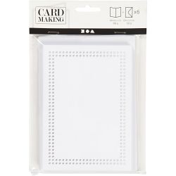 Kaarten om te borduren, afmeting kaart 10,5x15 cm, afmeting envelop 11,5x16,5 cm, wit, 6 set/ 1 doos