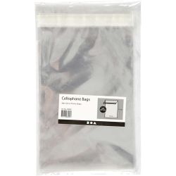 Cellofaan Zakjes, H: 17,3 cm, B: 12,3 cm, dikte 25 my, 20 stuk/ 1 doos