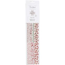 Papieren vlechtstroken, L: 44+78 cm, B: 15+25 mm, d 6,5+11,5 cm, rood, wit, 48 stroken/ 1 doos
