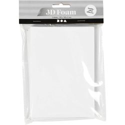 3D foam pads, A6, vel 105x148 mm, dikte 2 mm, wit, 5 vel/ 1 doos