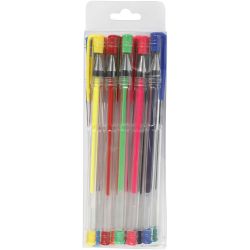 Gelpen, lijndikte 0,8 mm, diverse kleuren, 10 div/ 1 doos