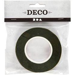 Floral tape, B: 12 mm, donkergroen, 27 m/ 1 rol