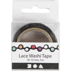 Lace Washi Tape , B: 10 mm, 5 m/ 1 rol