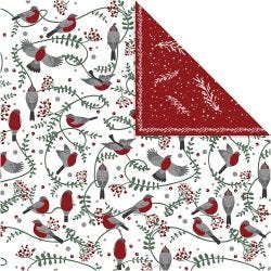 Design papier, vogels en takken, vel 30,5x30,5 cm, 180 gr, 5 vel/ 1 doos