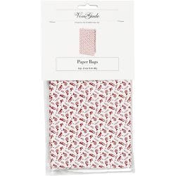 Papieren zakken, trompet, H: 21 cm, afm 6x12 cm, 80 gr, rood, wit, 8 stuk/ 1 doos