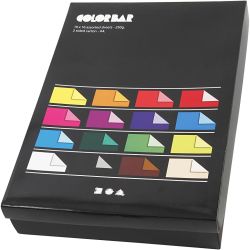 Color Bar Karton, A4, vel 210x297 mm, 250 gr, diverse kleuren, 16x10 vel/ 1 doos