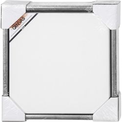 Canvas met lijst, afm 30x30 cm, 360 gr, antiek zilver, wit, 1 stuk