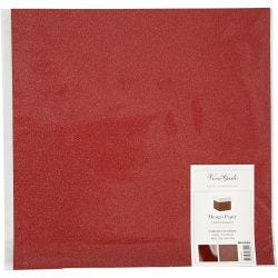 Design papier, vel 30,5x30,5 cm, 120+128 gr, rood, 2 vel/ 1 doos