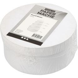 Ronde Dozen, H: 4+5+6+7 cm, d 8+10+12+14 cm, wit, 4 stuk/ 1 set
