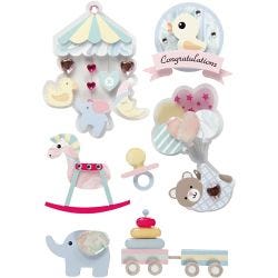 3D stickers, baby, H: 25-70 mm, B: 20-55 mm, dikte 7 mm, 8 stuk/ 1 doos