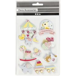 3D stickers, baby, H: 25-70 mm, B: 20-55 mm, dikte 7 mm, 8 stuk/ 1 doos