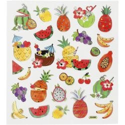 Stickers, exotisch fruit, vel 15x16,5 cm, 1 vel