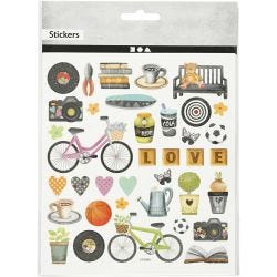 Stickers, vrije tijd, 15x16,5 cm, 1 vel