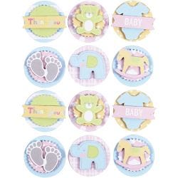 3D Baby Stickers, baby, d 35 mm, dikte 5 mm, 1 vel