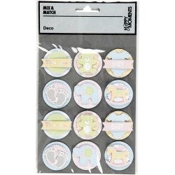 3D Baby Stickers, baby, d 35 mm, dikte 5 mm, 1 vel