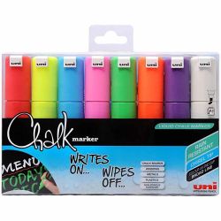 Chalk Marker, lijndikte 8 mm, diverse kleuren, 8 stuk/ 1 doos