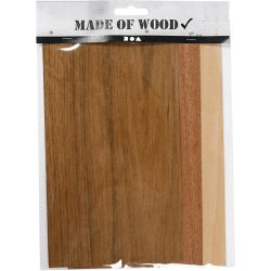 Bamboe fineer, vel 12x22 cm, dikte 0,75 mm, 3 vel/ 1 doos