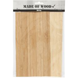 Bamboe fineer, vel 12x22 cm, dikte 0,75 mm, 2 vel/ 1 doos