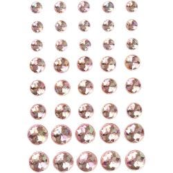 Strasstenen, afm 6+8+10 mm, roze, 40 stuk/ 1 doos