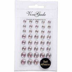 Strasstenen, afm 6+8+10 mm, roze, 40 stuk/ 1 doos