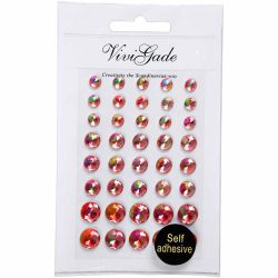 Strasstenen, afm 6+8+10 mm, rood, 40 stuk/ 1 doos