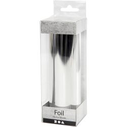 Deco folie, B: 15,5 cm, dikte 0,02 mm, zilver, 50 cm/ 1 rol