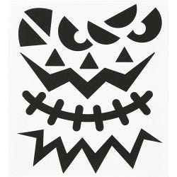 Stickers, Halloween - grote gezichten, vel 15x16,5 cm, 1 vel