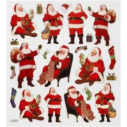 Stickers, klassieke kerstman, vel 15x16,5 cm, 1 vel