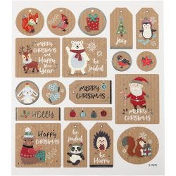 Stickers, Kerst, vel 15x16,5 cm, 1 vel