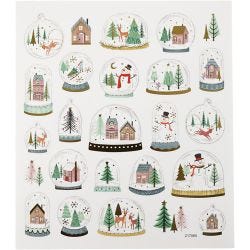 Stickers, sneeuwbollen, vel 15x16,5 cm, 1 vel