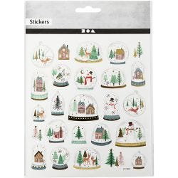 Stickers, sneeuwbollen, vel 15x16,5 cm, 1 vel