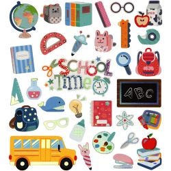 Stickers, terug naar school, vel 15x16,5 cm, 1 vel