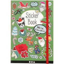 Stickerboek, kerstmotieven, afm 11,5x17 cm, 76 vel, 1 stuk