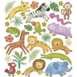 Stickers, wilde dieren, vel 15x16,5 cm, 1 vel